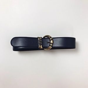 Vintage Navy Leather Belt
